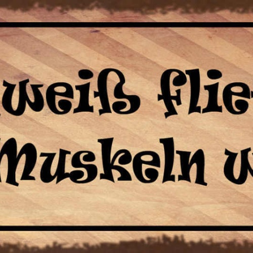 Schild Schweiß Fließt Wenn Muskeln Weinen Muskel Training 27x10 Blech od.Holz