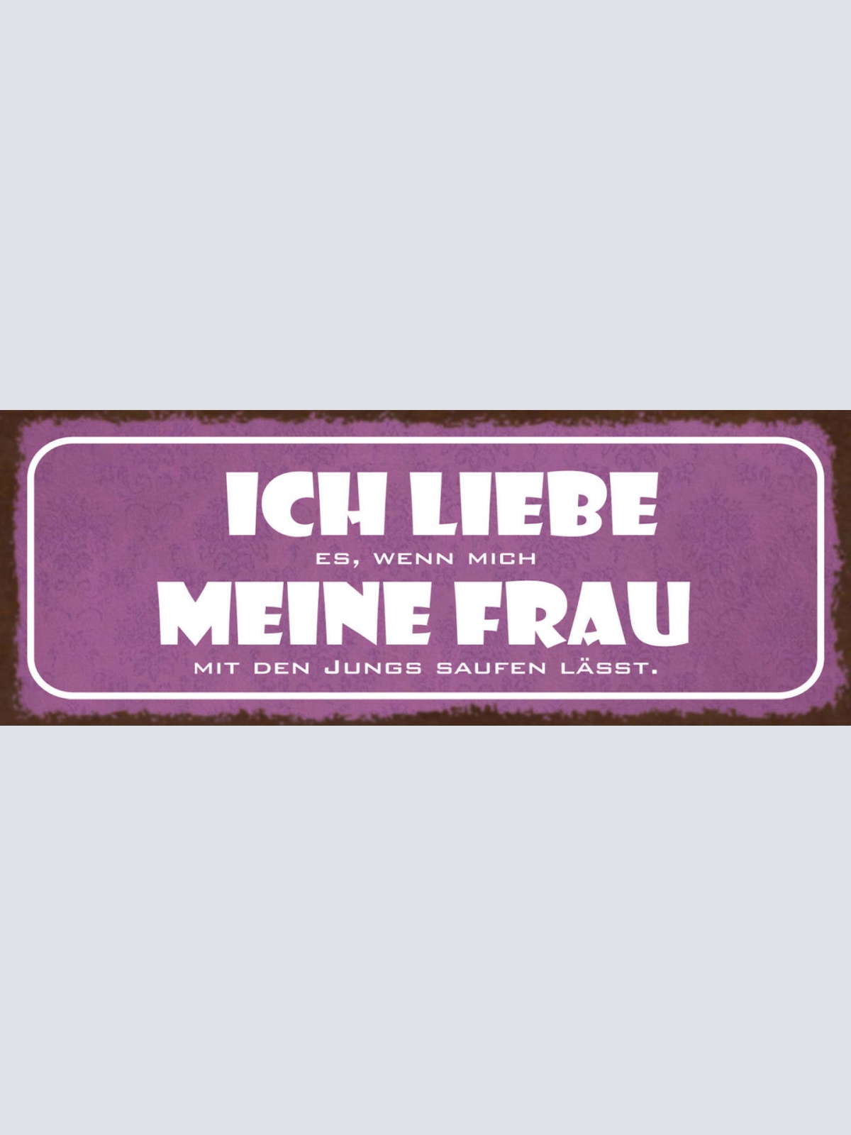 Schild Ich Liebe Es Wenn Mich Meine Frau Mit Den Jungs Saufen Lässt Bier 27x10