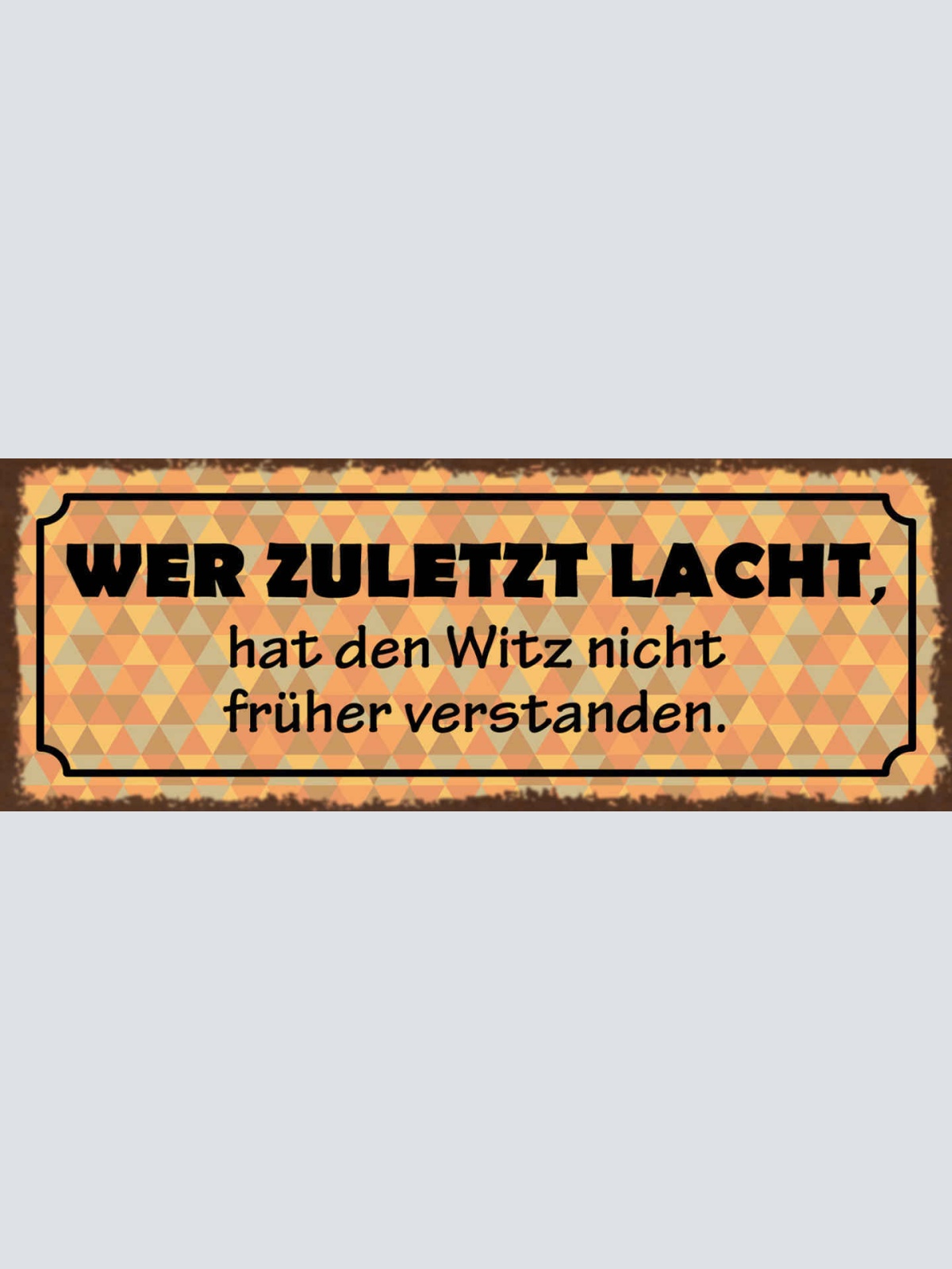 Schild Wer Zuletzt Lacht Hat Den Witz Nicht Früher Verstanden Lachen 27x10