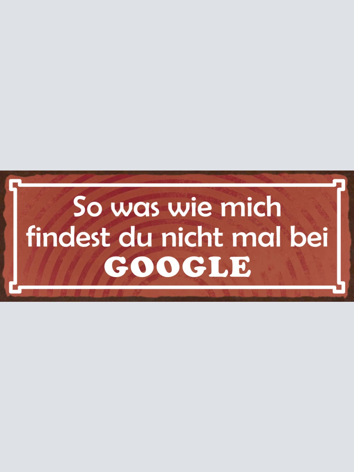 Schild Sowas Wie Mich Findest Du Nicht Mal Bei Google 27x10 Blech od.Holz