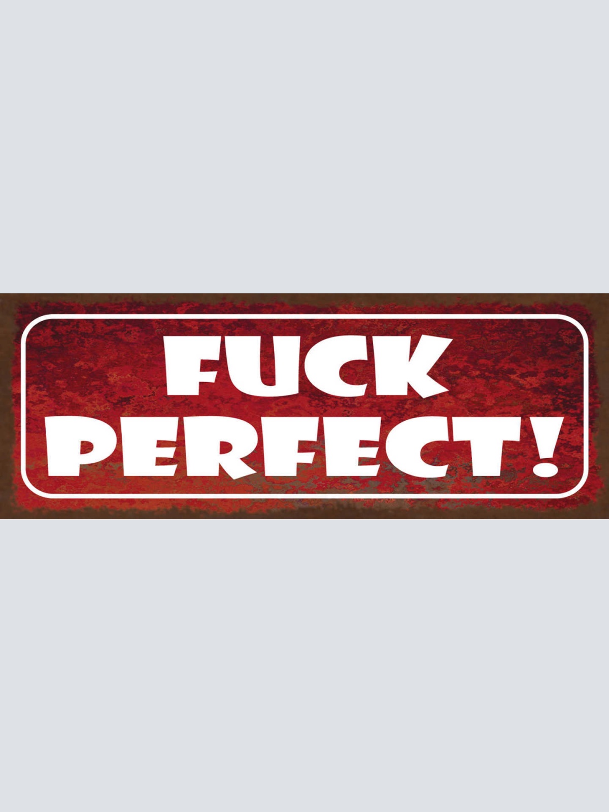 Schild Fuck Perfect Scheiss Auf Perfekt Imperfekt Perfektion 27x10Blech od.Holz