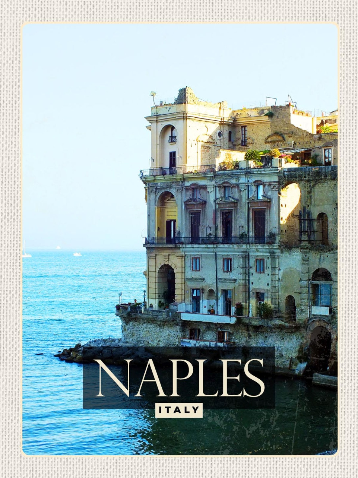 Schild Naples Italy Neapel Italien Palazzo DonnAnna 12x18 20x30 30x40 Blech/Holz