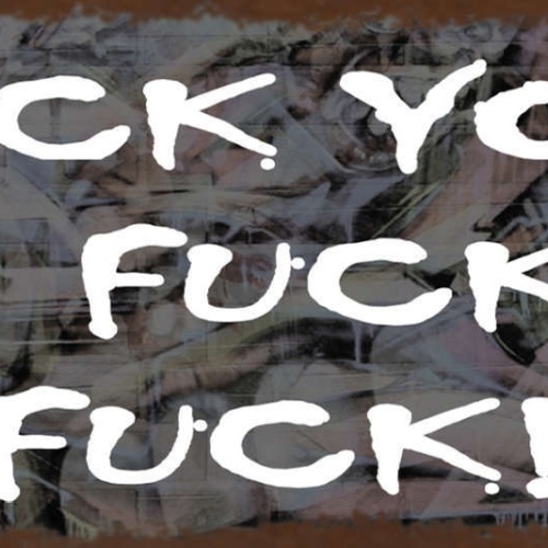 Schild Fuck You You Fucking Fuck Fluchen Beschimpfung 27x10 Blech od.Holz