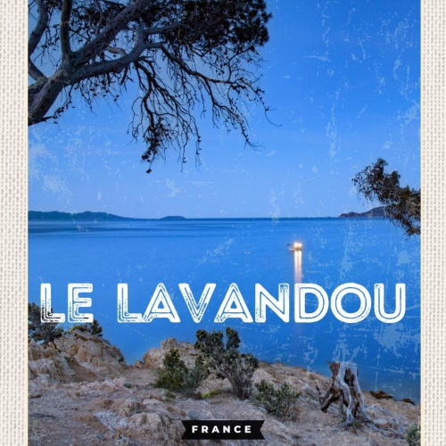 Schild Le Lavandou France Frankreich Meer Blick 12x18 20x30 30x40 Blech od. Holz