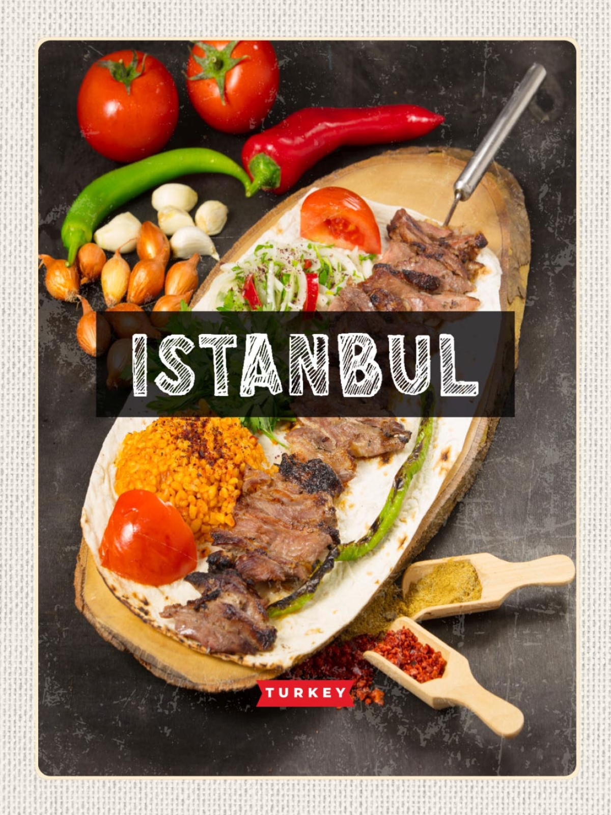 Schild Istanbul Turkey Türkei Essen Spezialität 12x18 20x30 30x40 Blech od. Holz