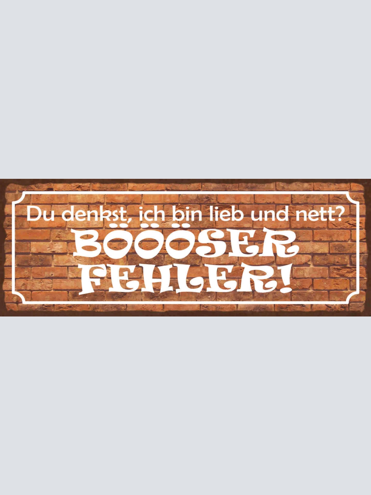Schild Du Denkst Ich Bin Lieb & Nett Böööser Fehler Böse 27x10 Blech od.Holz