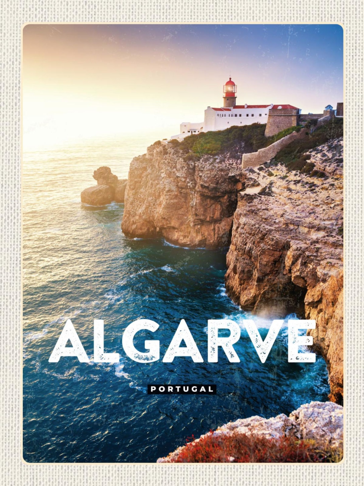 Schild Algarve Portugal Meer Leuchtturm Küste 12x18 20x30 30x40 Blech od. Holz