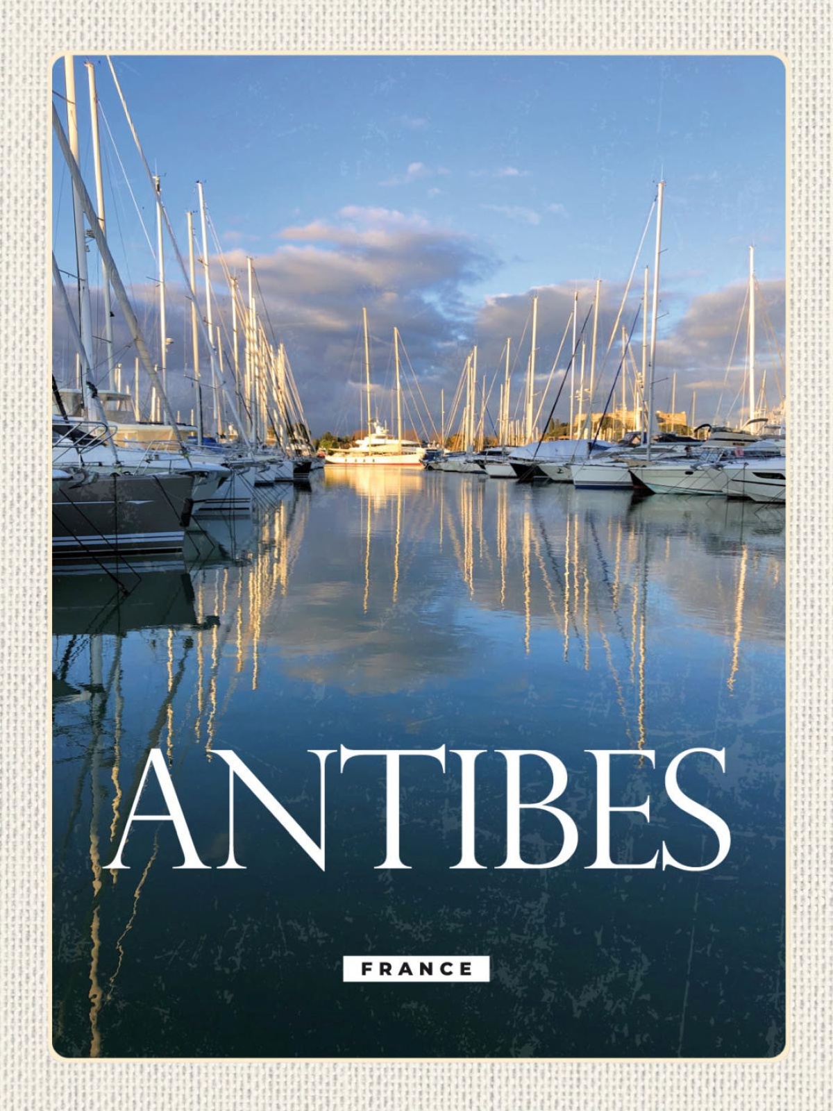 Schild Antibes France Frankreich Meer Hafen 12x18 20x30 30x40 Blech od. Holz