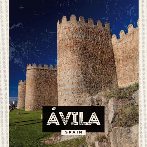 Schild Ávila Spain Spanien Stadt Mauern 12x18 20x30 30x40 Blech/Holz