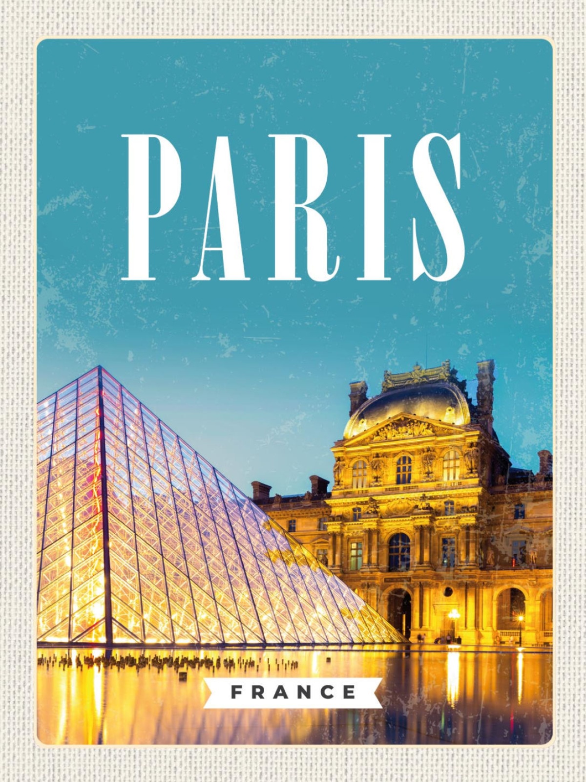 Schild Paris Frankreich Louvre Museum Kunst 12x18 20x30 30x40 Blech od. Holz