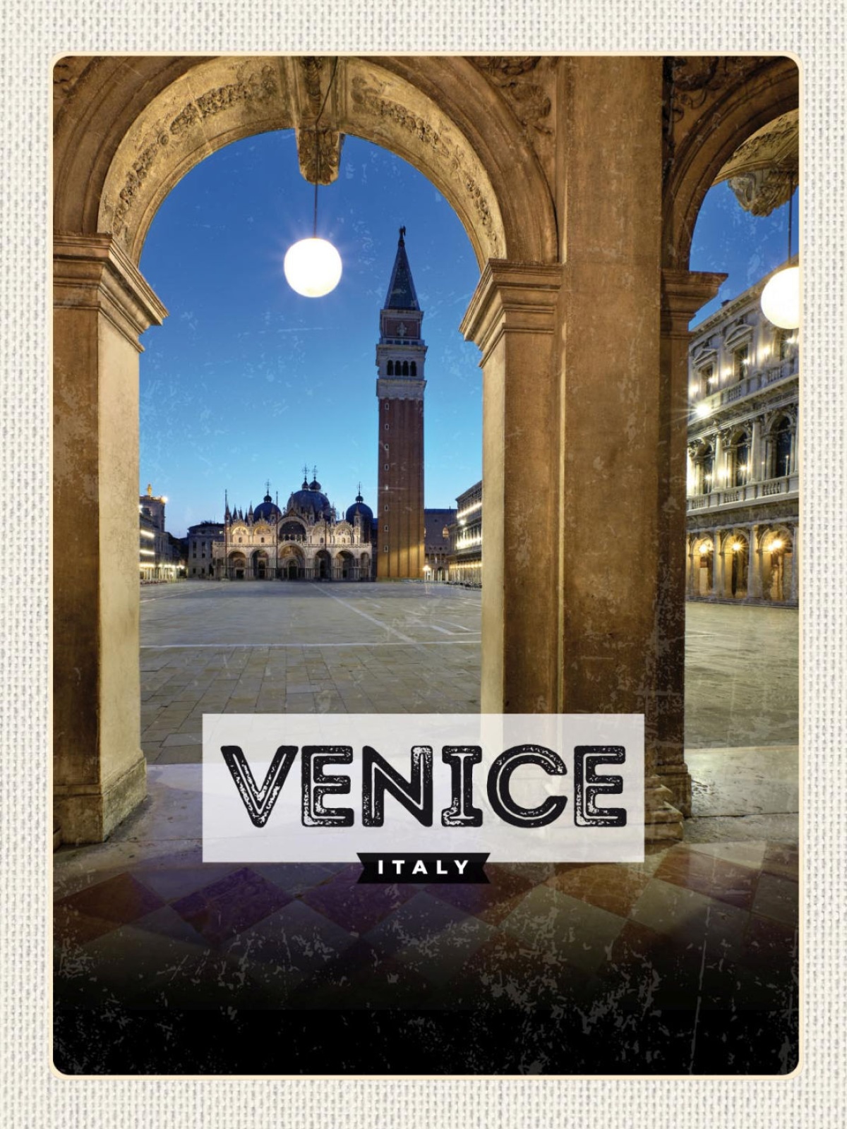 Schild Venice Italy Venedig Stadt Markusturm 12x18 20x30 30x40 Blech/Holz