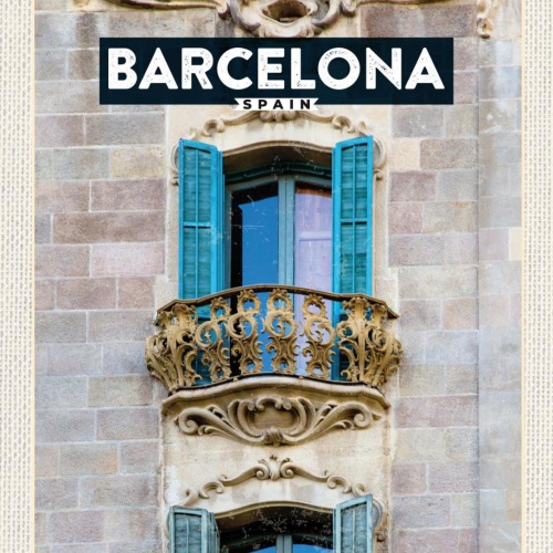 Schild Barcelona Spain Spanien Casa Calvet Gebäude 12x18 20x30 30x40 Blech/Holz