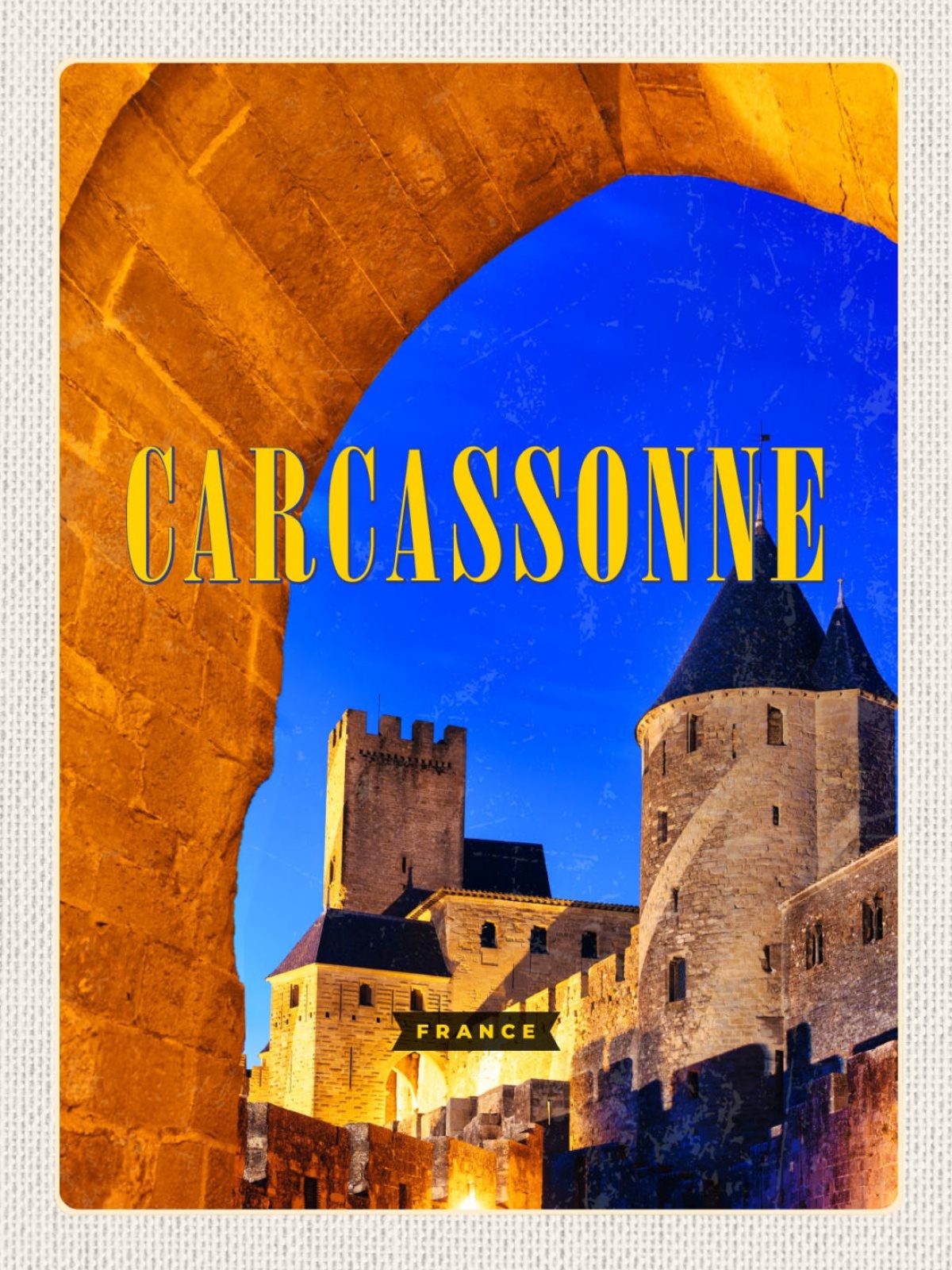 Schild Carcassonne France Frankreich Stadt 12x18 20x30 30x40 Blech od. Holz