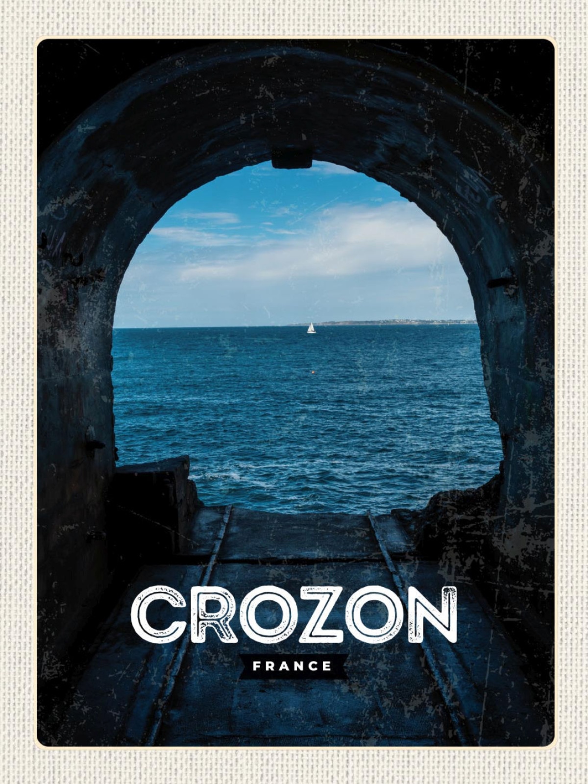 Schild Crozon France Frankreich Küste Meer Schiff 12x18 20x30 30x40 Blech/Holz