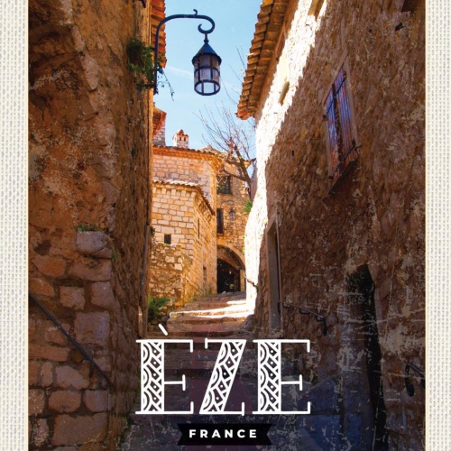 Schild Èze France Frankreich Gasse Stadt 12x18 20x30 30x40 Blech od. Holz