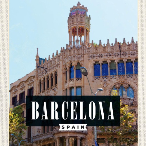 Schild Barcelona Spain Spanien Casa Lleó Morera 12x18 20x30 30x40 Blech/Holz
