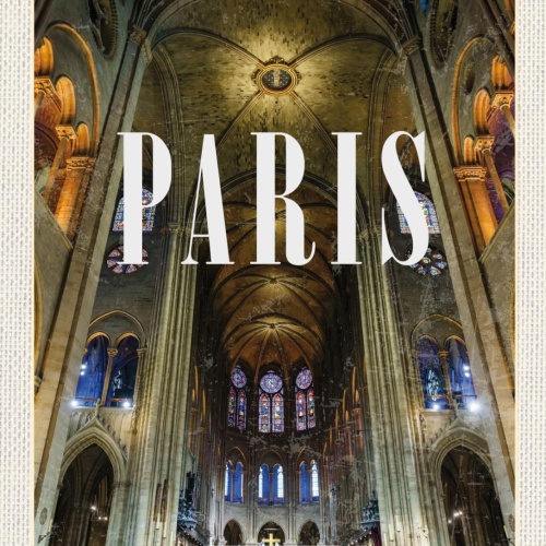 Schild Paris France Frankreich Notre-Dame 12x18 20x30 30x40 Blech od. Holz