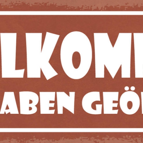 Schild Willlkommen Wir Haben Geöffnet Geschäft Laden Offen 27x10 Blech od.Holz