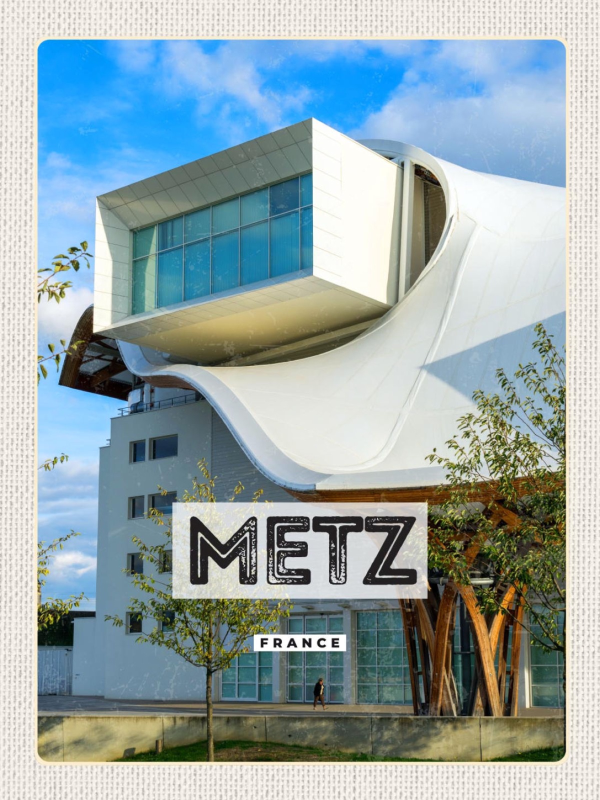 Schild Metz France Frankreich Centre Pompidou 12x18 20x30 30x40 Blech od. Holz