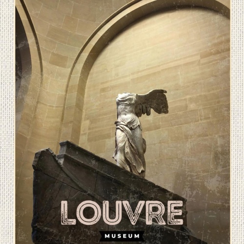 Schild Louvre Museum Paris Frankreich Kunst Palast 12x18 20x30 30x40 Blech/Holz