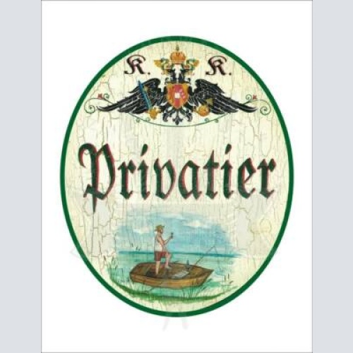 Kuk nostalgie holzschild - privatier - boot angler th
