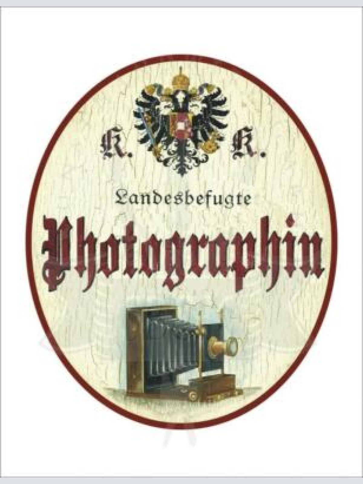 Kuk nostalgie holzschild - landesbefugte photographin -fotoapparat fotokamera th