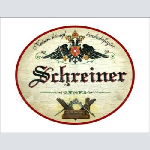 Kuk nostalgie holzschild - landesbefugter schreiner - wappen hobel th