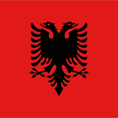 Schild Flagge Albanien Albanische Fahne 12x18 / 20x30 / 30x40 Blech od. Holz