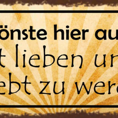 Schild Das Schönste Hier Auf Erden Ist Lieben & Geliebt Zu Werden Liebe 27x10