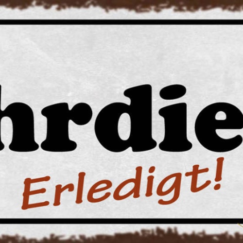 Schild Kehrdiendt Erledigt Kehren Besen Putzen Reinigen 27x10 Blech od.Holz