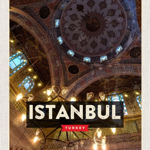 Schild Istanbul Turkey Türkei Blaue Moschee 12x18 20x30 30x40 Blech od. Holz