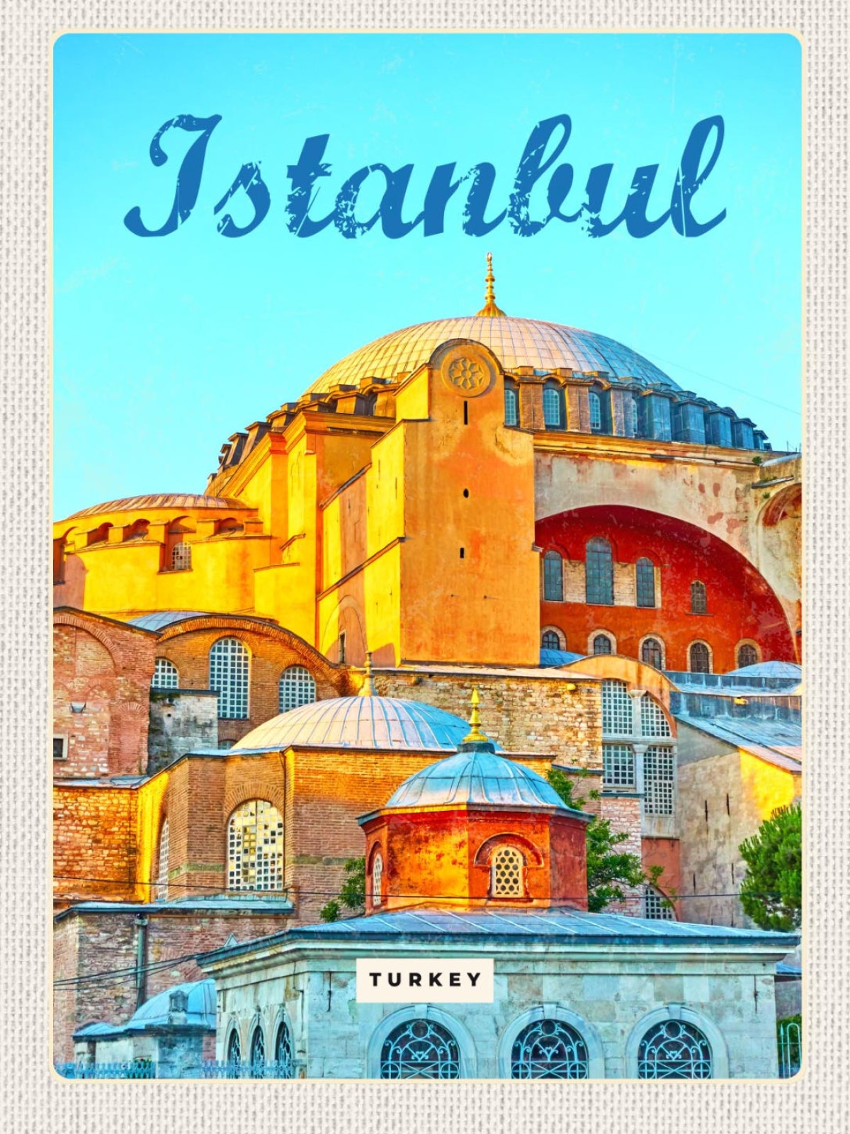 Schild Istanbul Turkey Türkei Hagia Sophia 12x18 20x30 30x40 Blech od. Holz