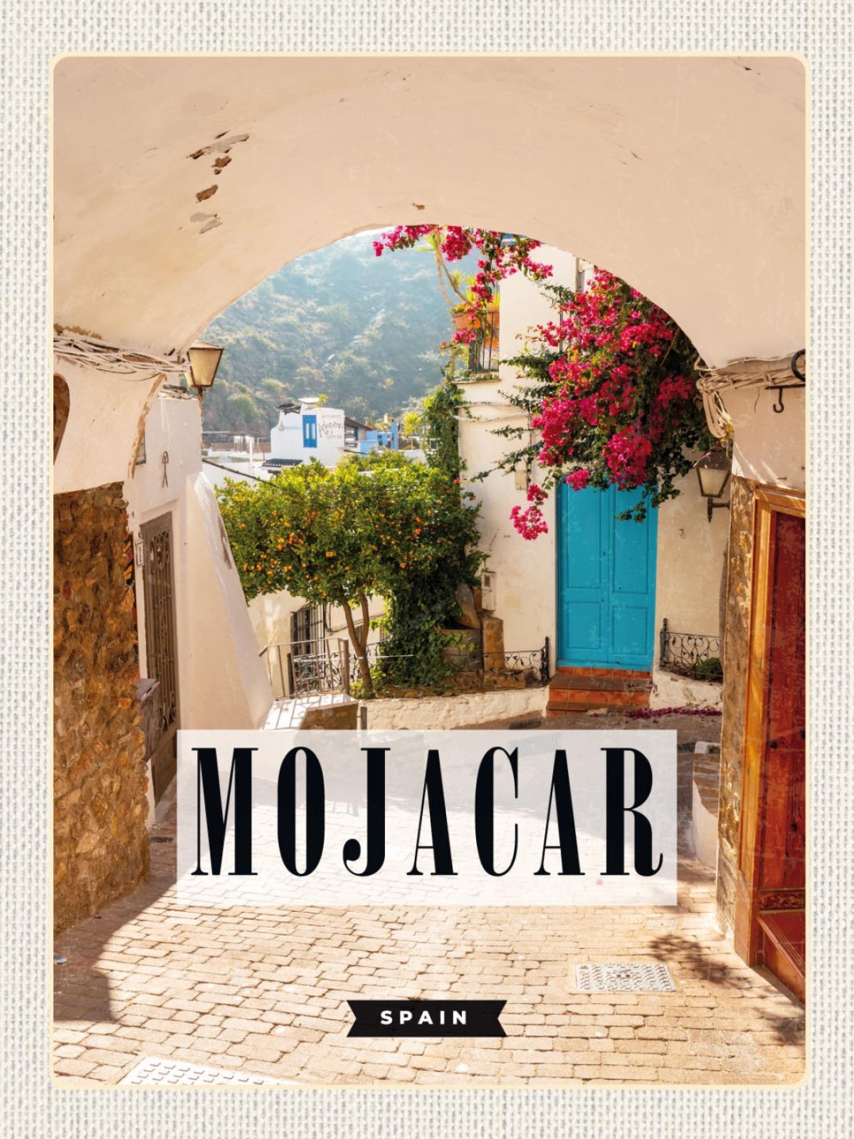 Schild Mojacar Spain Spanien Gasse Stadt 12x18 20x30 30x40 Blech od. Holz
