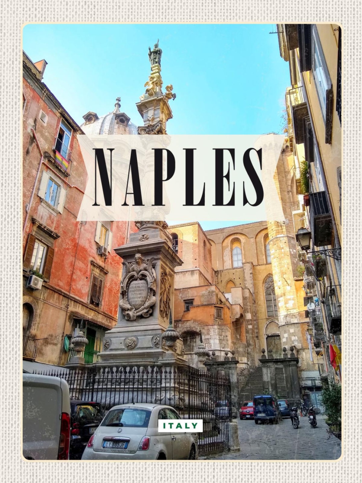 Schild Naples Italy Neapel Italien Stadt 12x18 20x30 30x40 Blech od. Holz