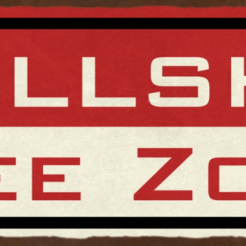 Schild Bullshit Free Zone Blödsinn Freie Zone Bereich 27x10 Blech od.Holz