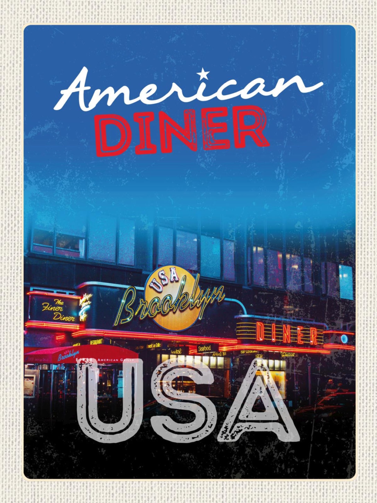 Schild USA American Finer Diner Brooklyn Amerika 12x18 20x30 30x40 Blech/Holz