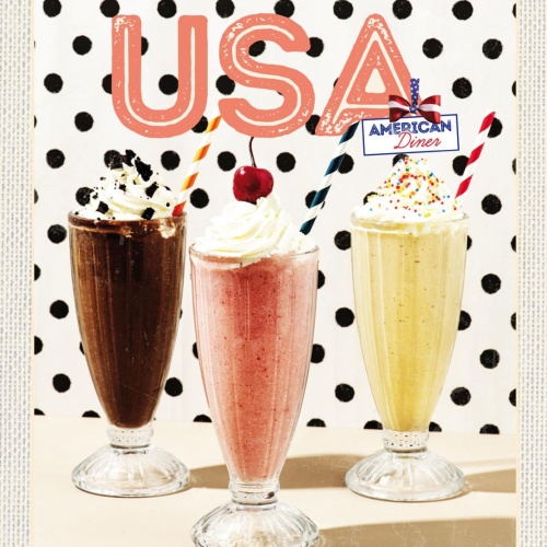 Schild USA American Diner Milkshake Café Amerika 12x18 20x30 30x40 Blech/Holz