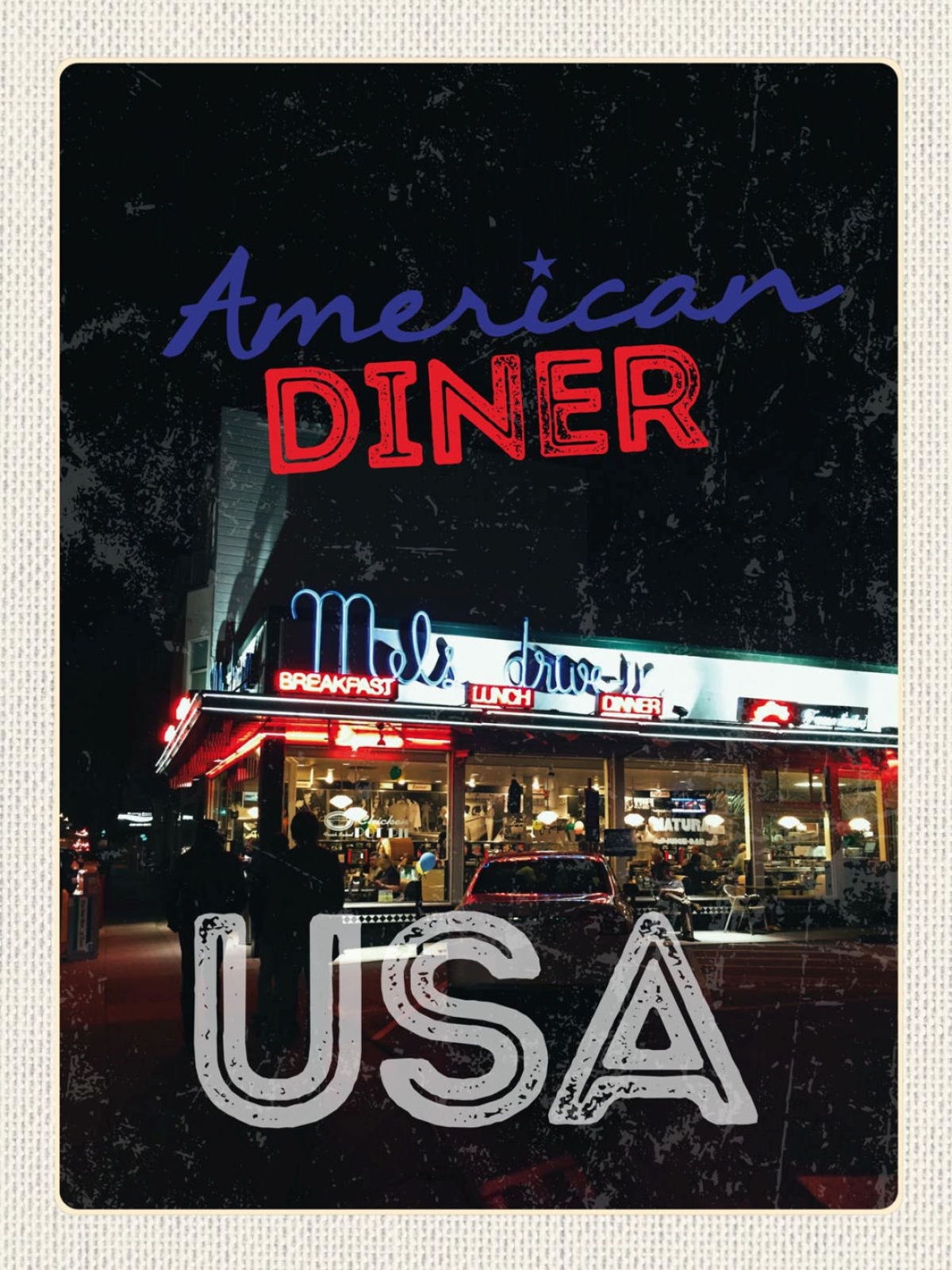 Schild USA American Diner Mel's Drive-In Amerika 12x18 20x30 30x40 Blech/Holz