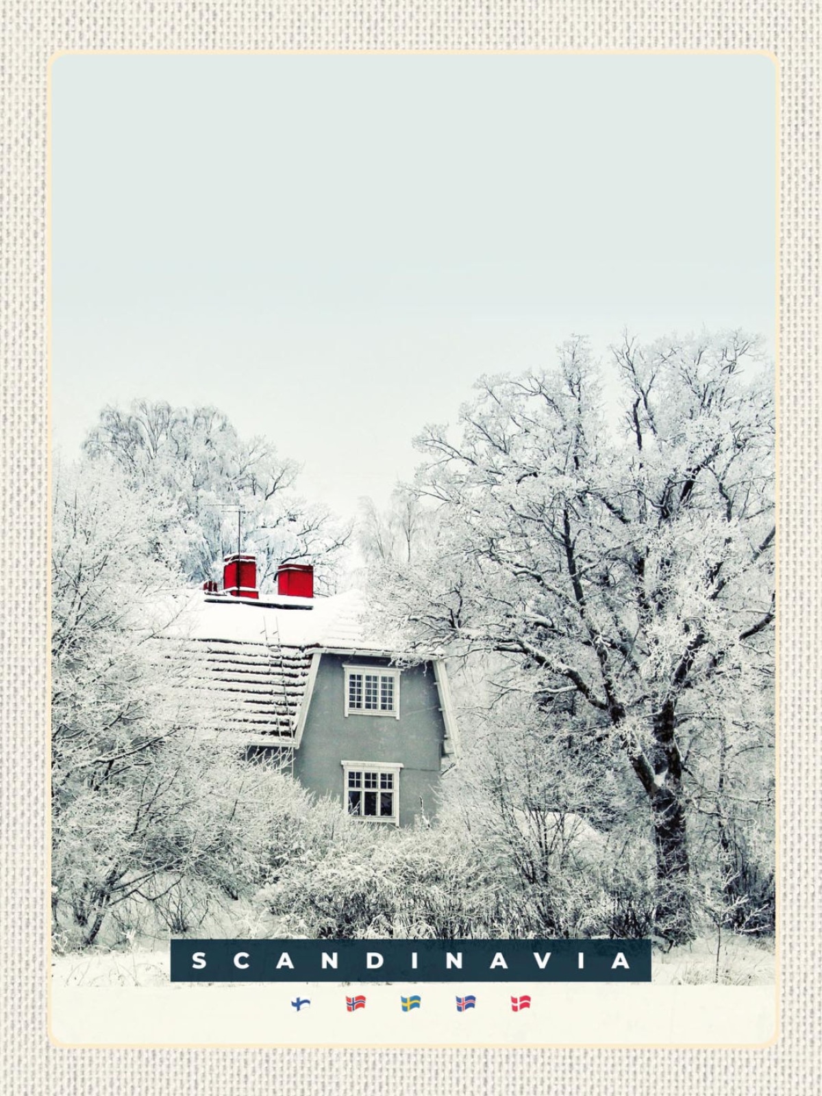 Schild Scandinavia Skandinavien Schnee Haus FL 12x18 20x30 30x40 Blech/Holz