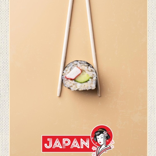 Schild Japan Sushi Fisch Stäbchen Essen Spezialität 12x18 20x30 30x40 Blech/Holz