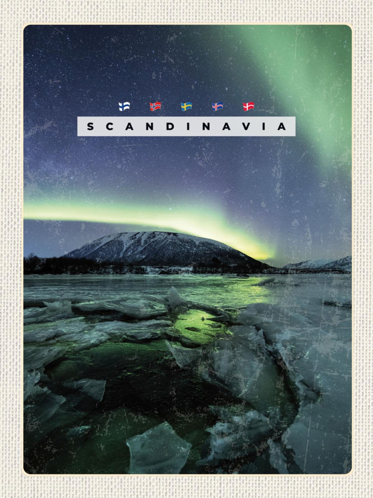 Schild Scandinavia Skandinavien Polarlicht Aurora 12x18 20x30 30x40 Blech/Holz