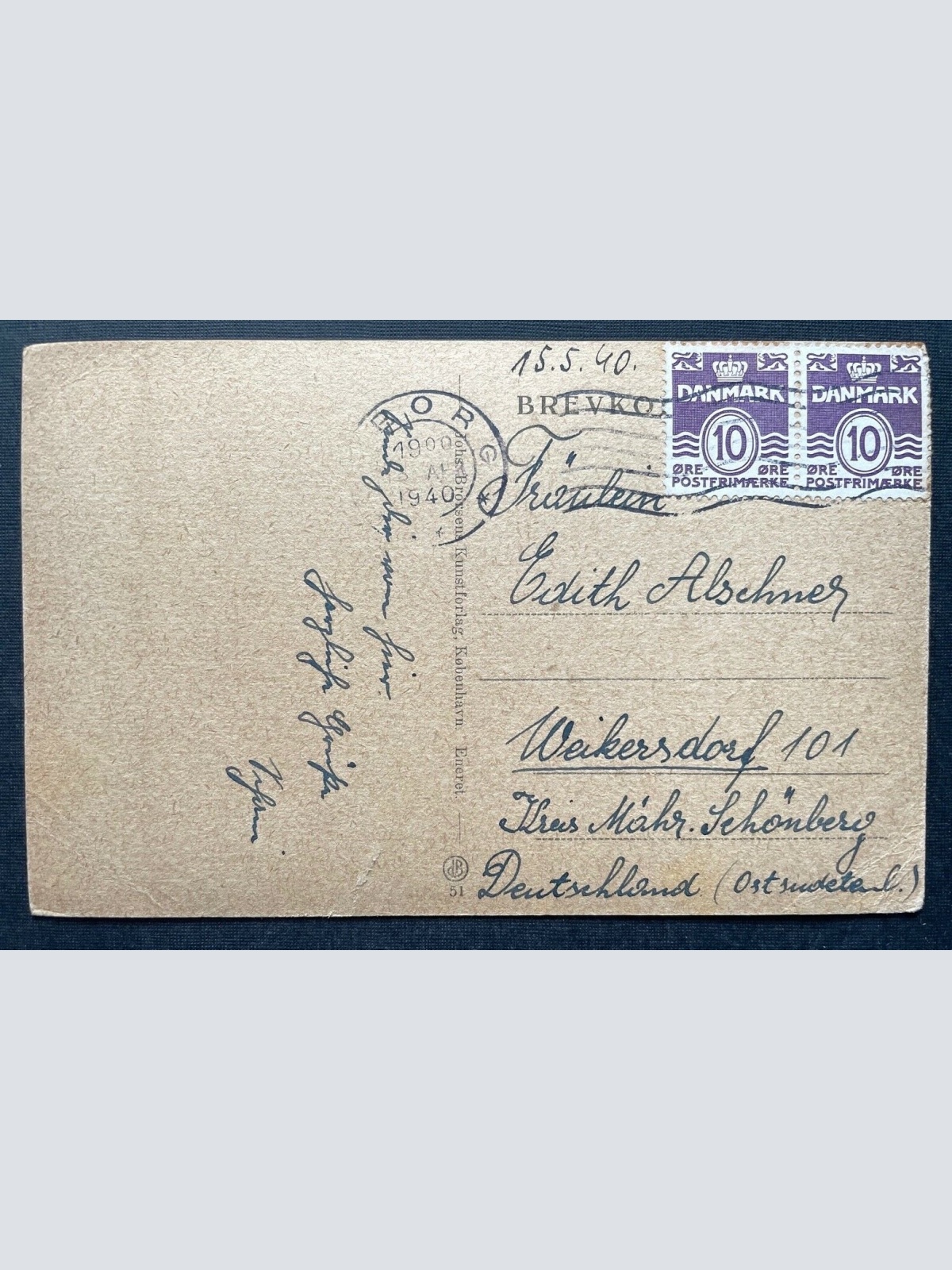 Viborg v.d. Landwirtschaftsschule gesehen Stadt Kirche Fluss Dänemark 410720 C