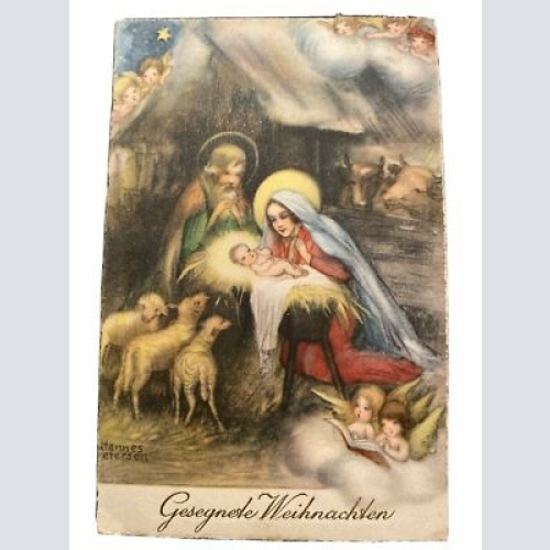 Weihnachten Alabaster Serie Hannes Petersen Heilige Familie im Stall 80179