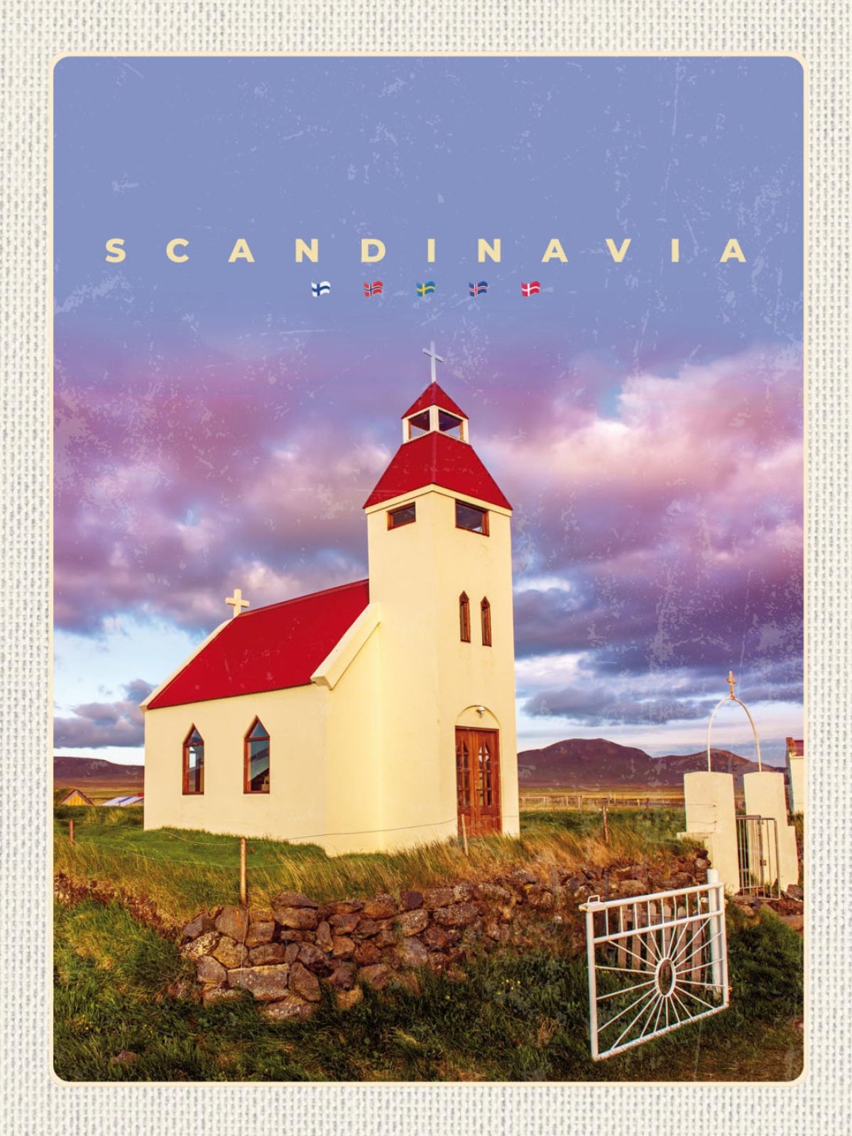 Schild Scandinavia Skandinavien Möðrudalskirkja ISL 12x18 20x30 30x40 Blech/Holz