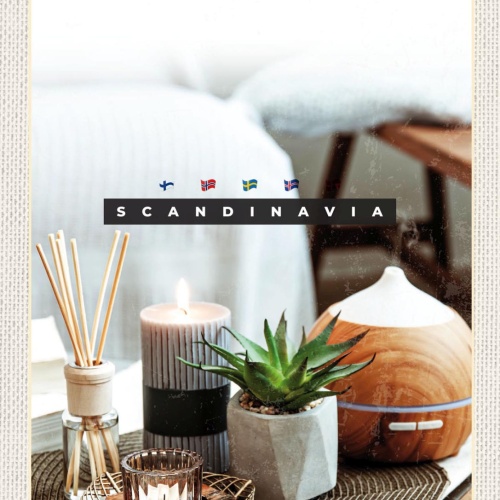 Schild Scandinavia Skandinavien Kerze Dekoration 12x18 20x30 30x40 Blech/Holz