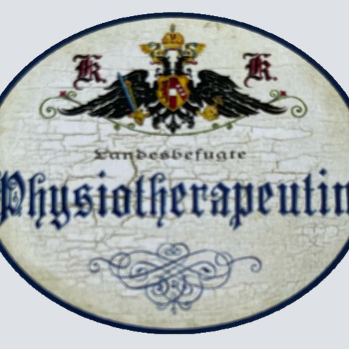 KuK Nostalgie Holzschild Landesbefugte Physiotherapeutin Physiotherapie Schild