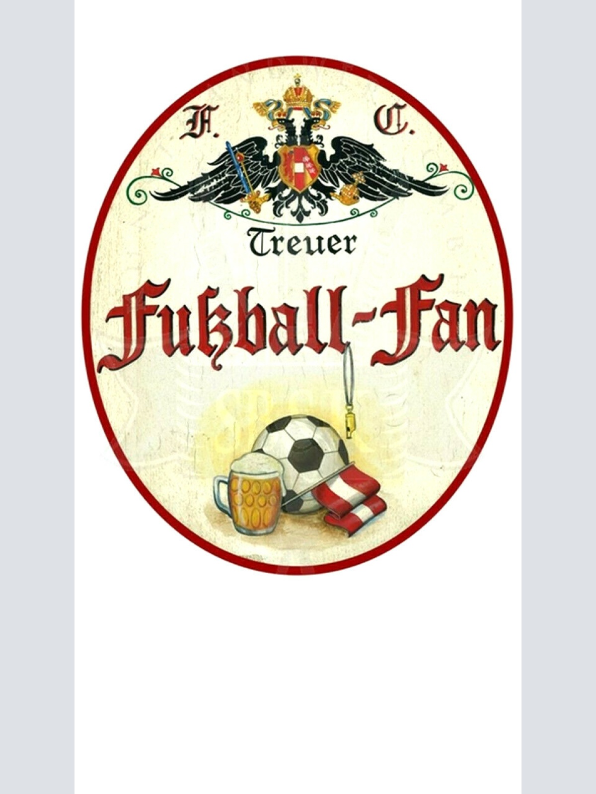 KuK Nostalgie Holzschild "Fussball- Fan"