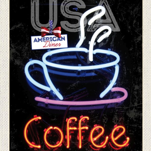 Schild USA American Diner Coffee Kaffee Amerika 12x18 20x30 30x40 Blech/Holz