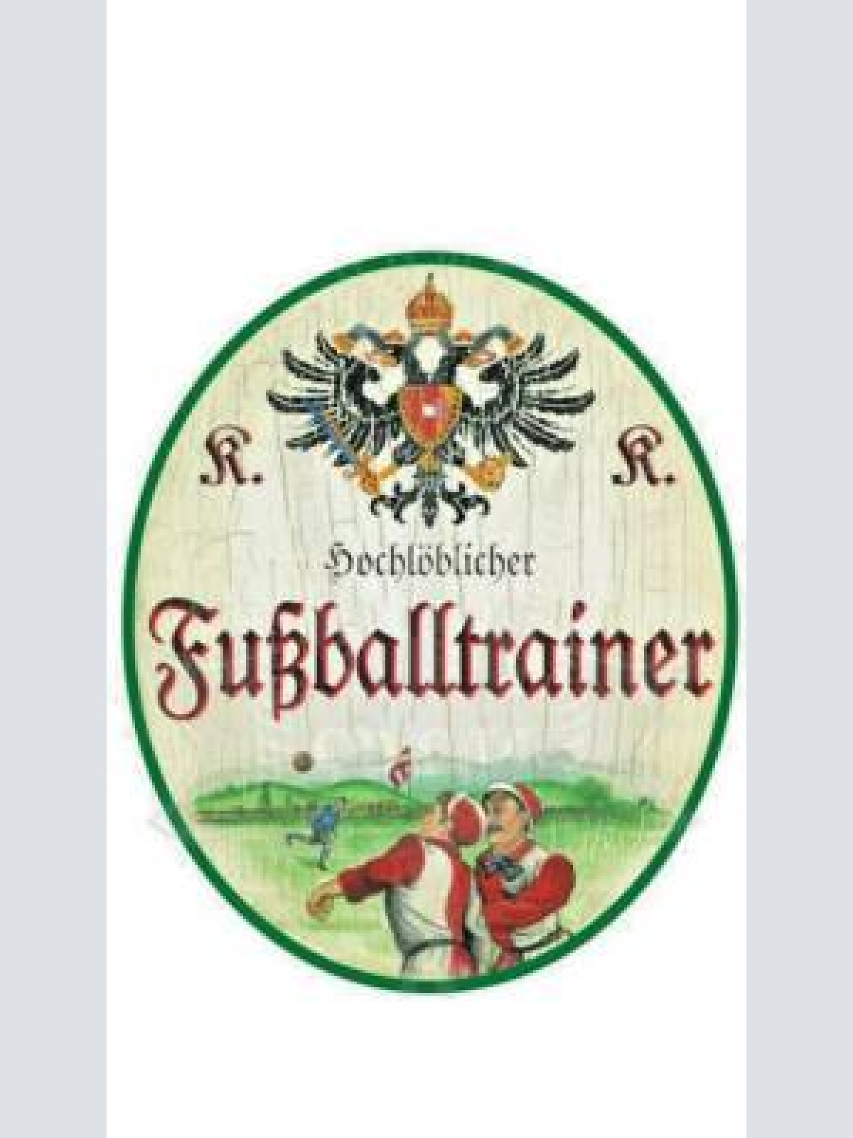 Kuk nostalgie holzschild "fussballtrainer"