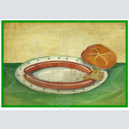 KuK Nostalgie Holzschild Würstel